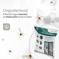O'DADDY Deurgordijn Deluxe FIBER - Magnetisch Vliegengordijn 140x260 Zwart