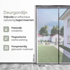 O'DADDY Deurgordijn Deluxe FIBER - Magnetisch Vliegengordijn 140x260 Zwart