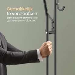 O'DADDY Dubbel Kledingrek met Schoenenrek - Zwart - 110x33x(137-157) cm