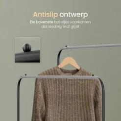 O'DADDY Dubbel Kledingrek Metaal Zwart met Schoenenrek 110x54x(130-150)cm