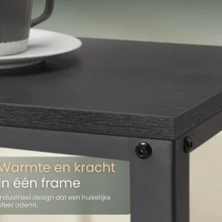 O'DADDY Industriële Wandtafel - 2 Gaasplanken - 60x30x60 cm - Zwart