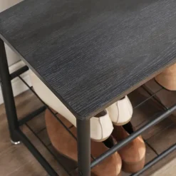 O'DADDY Kapstok met Schoenenrek - Zwart - 9 Haken - 2-Laags Rek