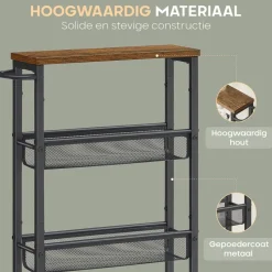 O'DADDY Keukentrolley - Industrieel Design - Bruin Hout/Zwart Metaal