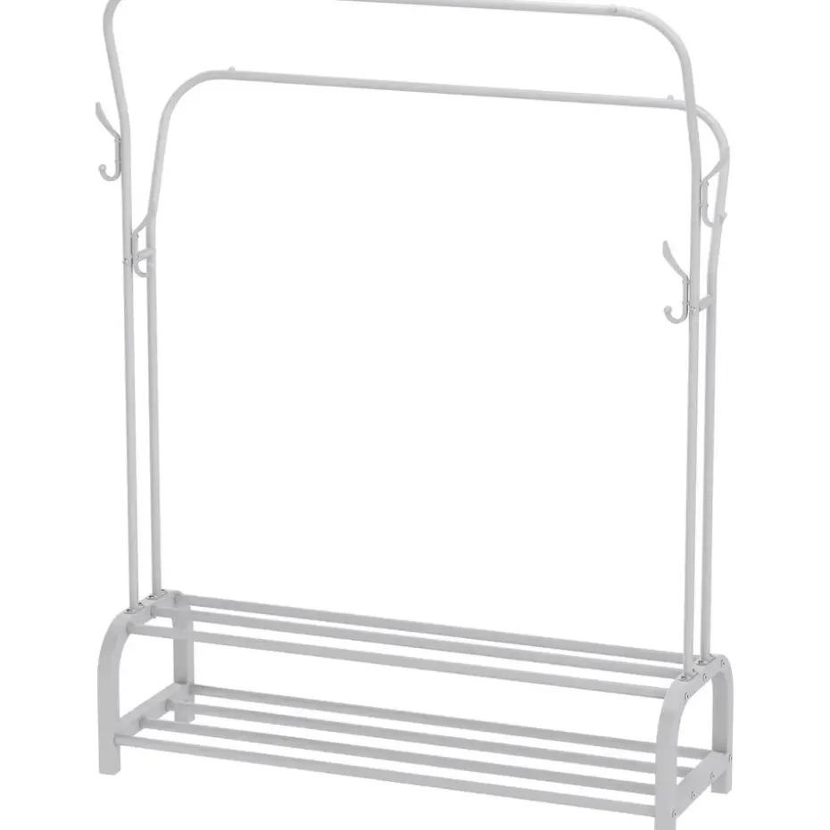 O'DADDY Kledingrek met Dubbel Schoenenrek - Wit - 110x33x(137-157) cm