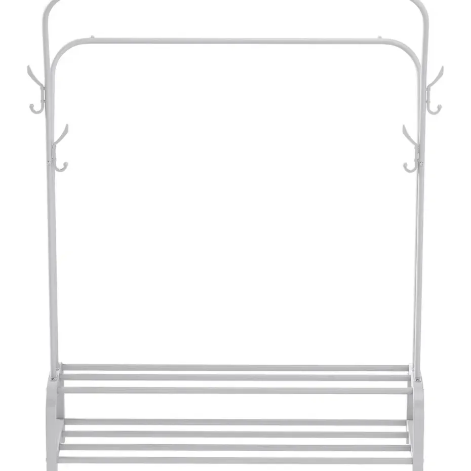 O'DADDY Kledingrek met Dubbel Schoenenrek - Wit - 110x33x(137-157) cm