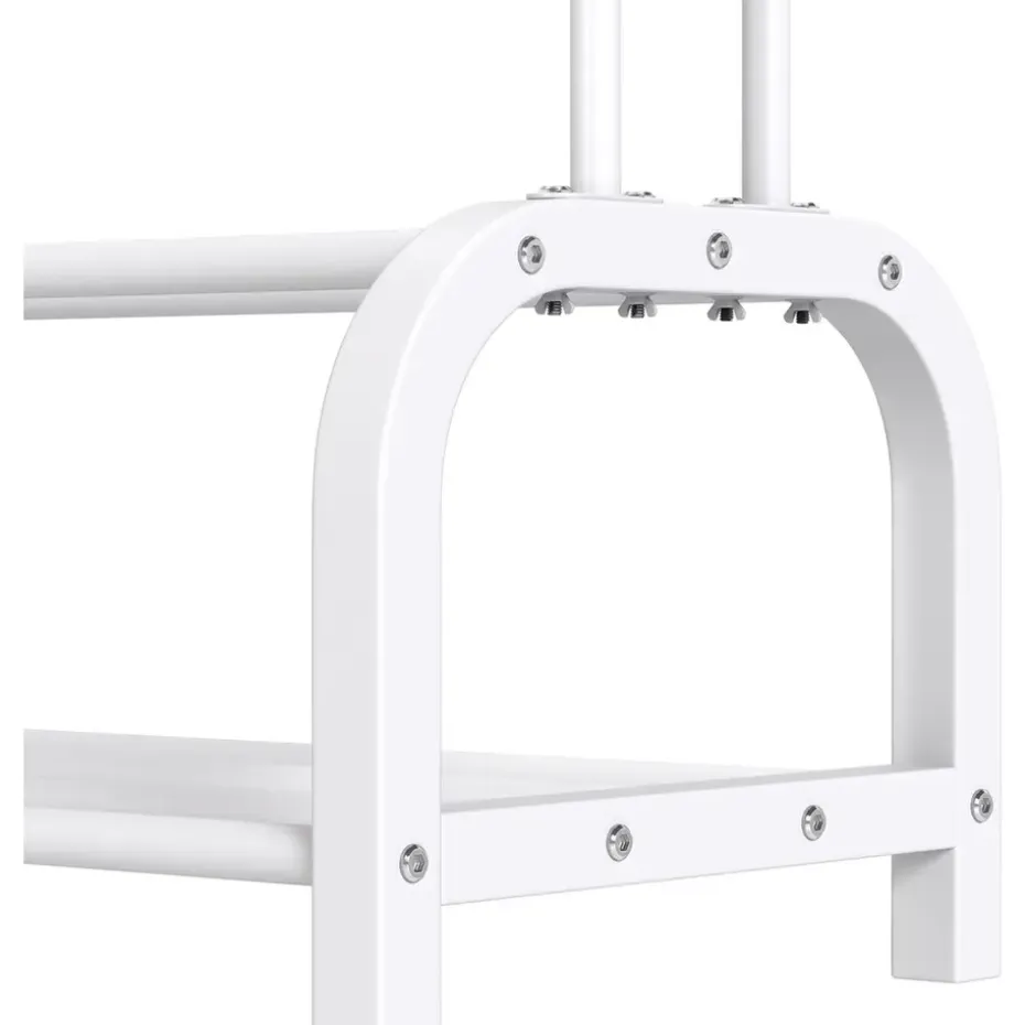 O'DADDY Kledingrek met Dubbel Schoenenrek - Wit - 110x33x(137-157) cm