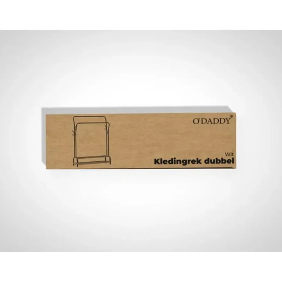 O'DADDY Kledingrek met Dubbel Schoenenrek - Wit - 110x33x(137-157) cm