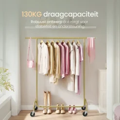 O'DADDY Kledingrek op Wielen - 130 Kg Draagvermogen - Verchroomd Metaal