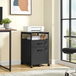 O'DADDY Ladekast - Nachtkastje - 44x42x69 cm - Zwart - Mobiel en Duurzaam