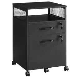 O'DADDY Ladekast - Nachtkastje - 44x42x69 cm - Zwart - Mobiel en Duurzaam