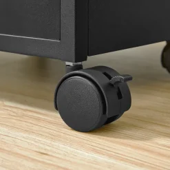 O'DADDY Ladekast - Nachtkastje - 44x42x69 cm - Zwart - Mobiel en Duurzaam