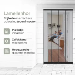 O'DADDY Lamellenhor - 100x260 cm - Deurgordijn zwart