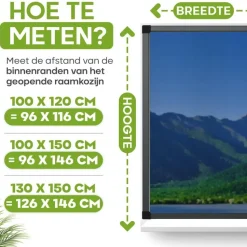 O'DADDY Raamhor - 100x150 cm - Aanpasbaar Vliegengaas