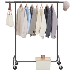 O’DADDY® Zwart Kledingrek - Verstelbaar & Stabiel tot 130kg - 4 Grote Wielen