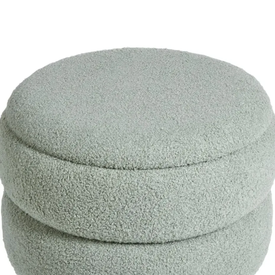 OKATON - Hocker met opbergruimte - Groen - Bouclé