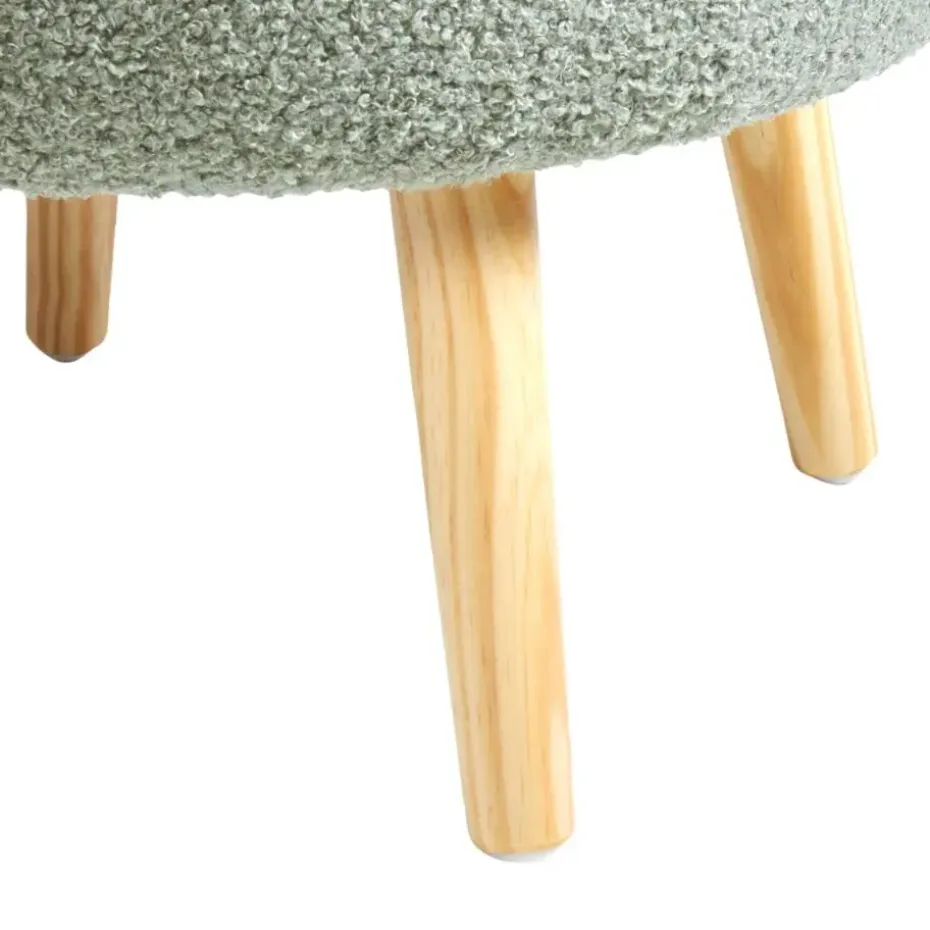 OKATON - Hocker met opbergruimte - Groen - Bouclé