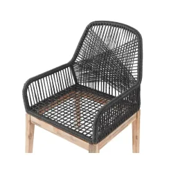 OLBIA - Tuinset voor 4 Rond - Grijs/Zwart - Vezelcement