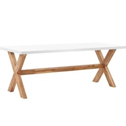 OLBIA - Tuinset voor 6 stoelen - Wit/Beige - Vezelcement