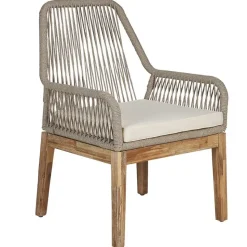 OLBIA - Tuinset voor 6 stoelen - Wit/Beige - Vezelcement