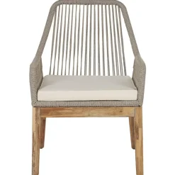 OLBIA - Tuinset voor 6 stoelen - Wit/Beige - Vezelcement