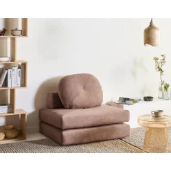 OLDEN - Slaapbank - Bruin - Stof