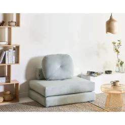 OLDEN - Slaapbank - Lichtblauw - Stof