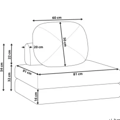 OLDEN - Slaapbank - Lichtblauw - Stof