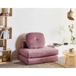 OLDEN - Slaapbank - Roze - Stof