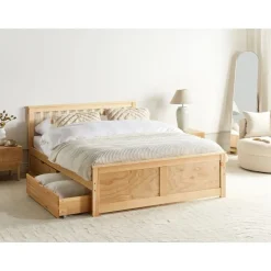 OLENDON - Bed met 4 lades - Lichtbruin - 140 x 200 cm - Dennenhout
