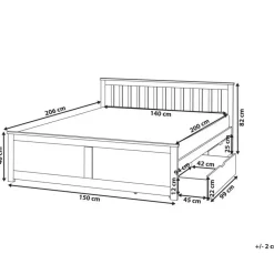 OLENDON - Bed met 4 lades - Lichtbruin - 140 x 200 cm - Dennenhout