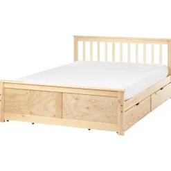 OLENDON - Bed met 4 lades - Lichtbruin - 140 x 200 cm - Dennenhout