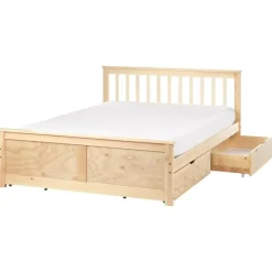 OLENDON - Bed met 4 lades - Lichtbruin - 140 x 200 cm - Dennenhout