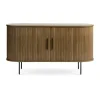 Olivine Lenn Sideboard Gerookt Eiken - Hout - Schuifdeuren - B 140 cm