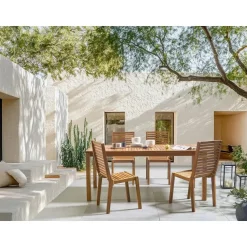 OMBRIANO - Tuintafel - Lichtbruin - 180 x 90 cm - Acaciahout