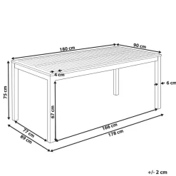 OMBRIANO - Tuintafel - Lichtbruin - 180 x 90 cm - Acaciahout