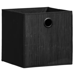 Opbergbox Kenzi bamboe - zwart - 31x31x31 cm