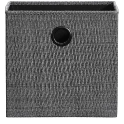 Opbergbox Kenzi linnen - antraciet - 31x31x31 cm