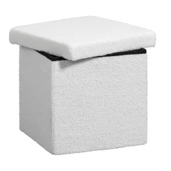 Opbergbox Teddy - opvouwbaar - off-white - 37,5x38x38 cm