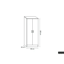 Opbergkast Ray 80cm met 2 deuren en 4 legplanken - wit
