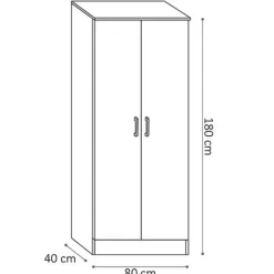Opbergkast Ray 80cm met 2 deuren en 4 legplanken - wit