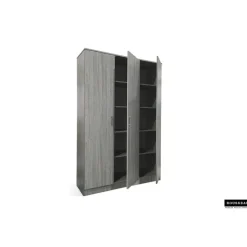 Opbergkast Ray 120cm met 3 deuren en 4 legplanken - grijze eik