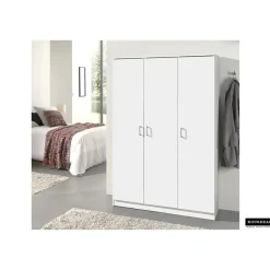 Opbergkast Ray 120cm met 3 deuren en 4 legplanken -wit