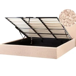 ORBEY - Bed met opbergruimte - Beige - 180 x 200 cm - Bouclé