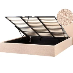 ORBEY - Bed met opbergruimte - Beige - 180 x 200 cm - Bouclé