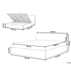 ORBEY - Bed met opbergruimte - Beige - 180 x 200 cm - Bouclé