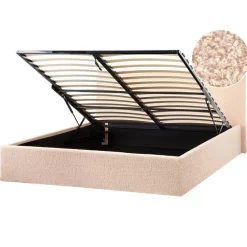 ORBEY - Bed met opbergruimte - Beige - 160 x 200 cm - Bouclé