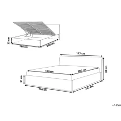 ORBEY - Bed met opbergruimte - Beige - 160 x 200 cm - Bouclé
