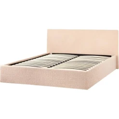 ORBEY - Bed met opbergruimte - Beige - 160 x 200 cm - Bouclé