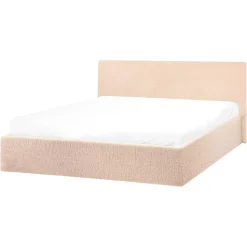 ORBEY - Bed met opbergruimte - Beige - 160 x 200 cm - Bouclé