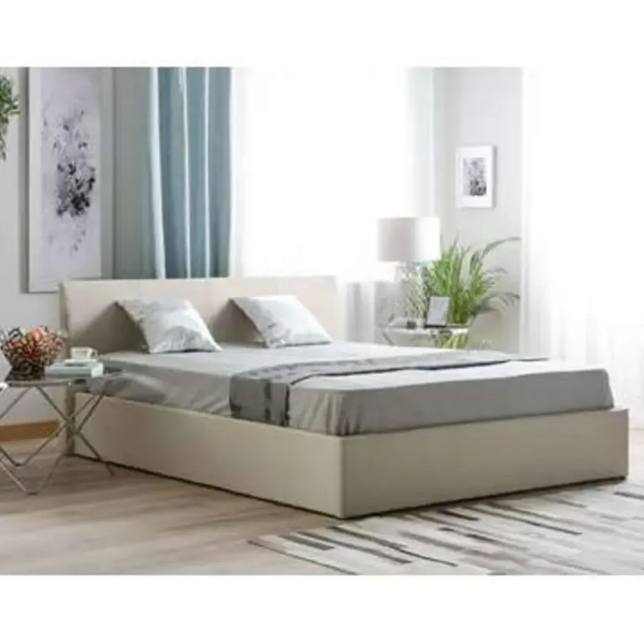 ORBEY - Tweepersoonsbed - Beige - 160 x 200 cm - Polyester